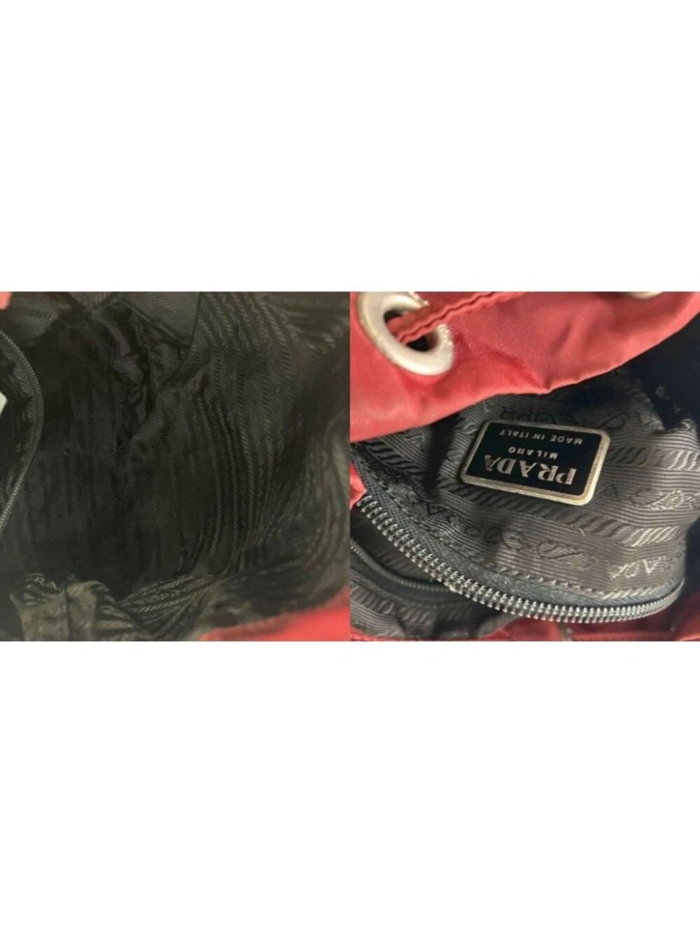 Prada Backpack Sac Nylon Triangle Plate Red - Picture 5 of 9